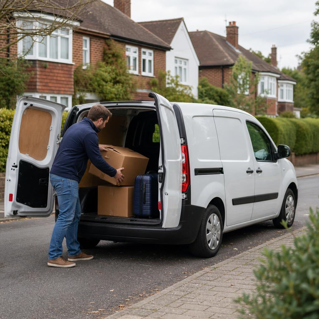 Vehicle hire scene in Romsey showing practical local transport use